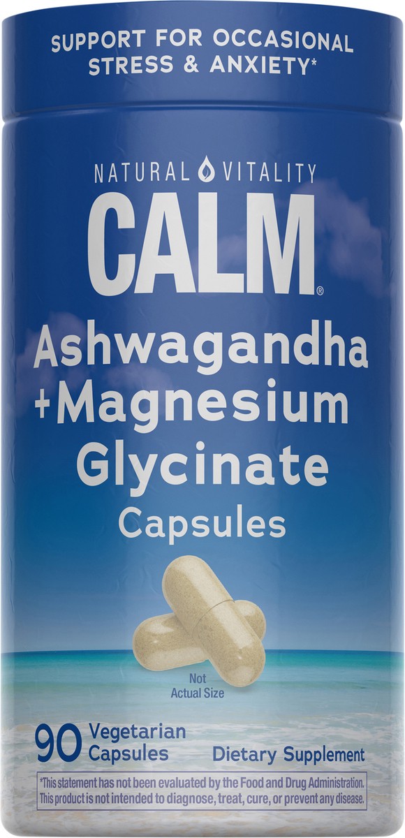 slide 8 of 10, Natural Vitality Calm NV CALM Magnesium Sensoril Ashwa 90 capsule, 90 ct