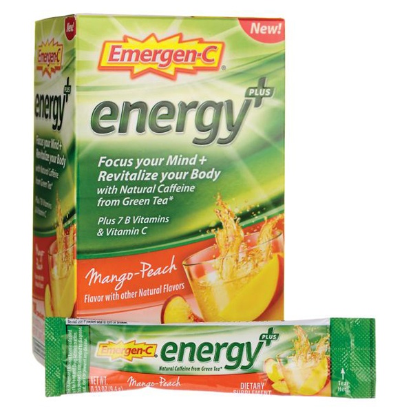 slide 1 of 1, Emergen-C Mango Peach Energy+, 1 ct