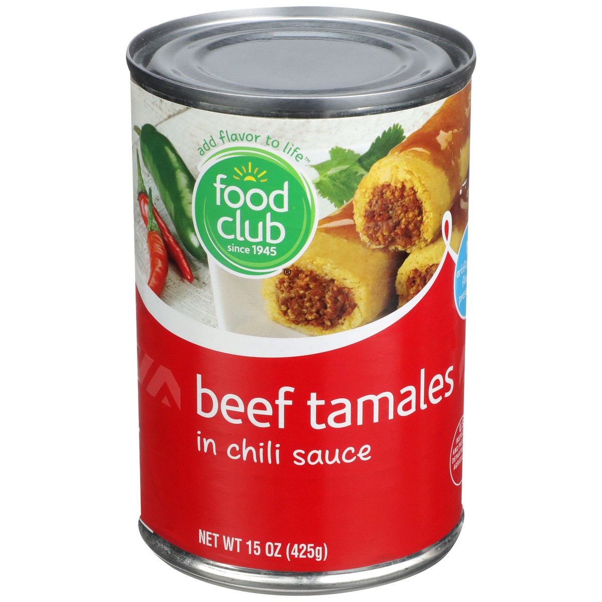 slide 8 of 9, Food Club Beef Tamales In Chili Sauce, 15 oz