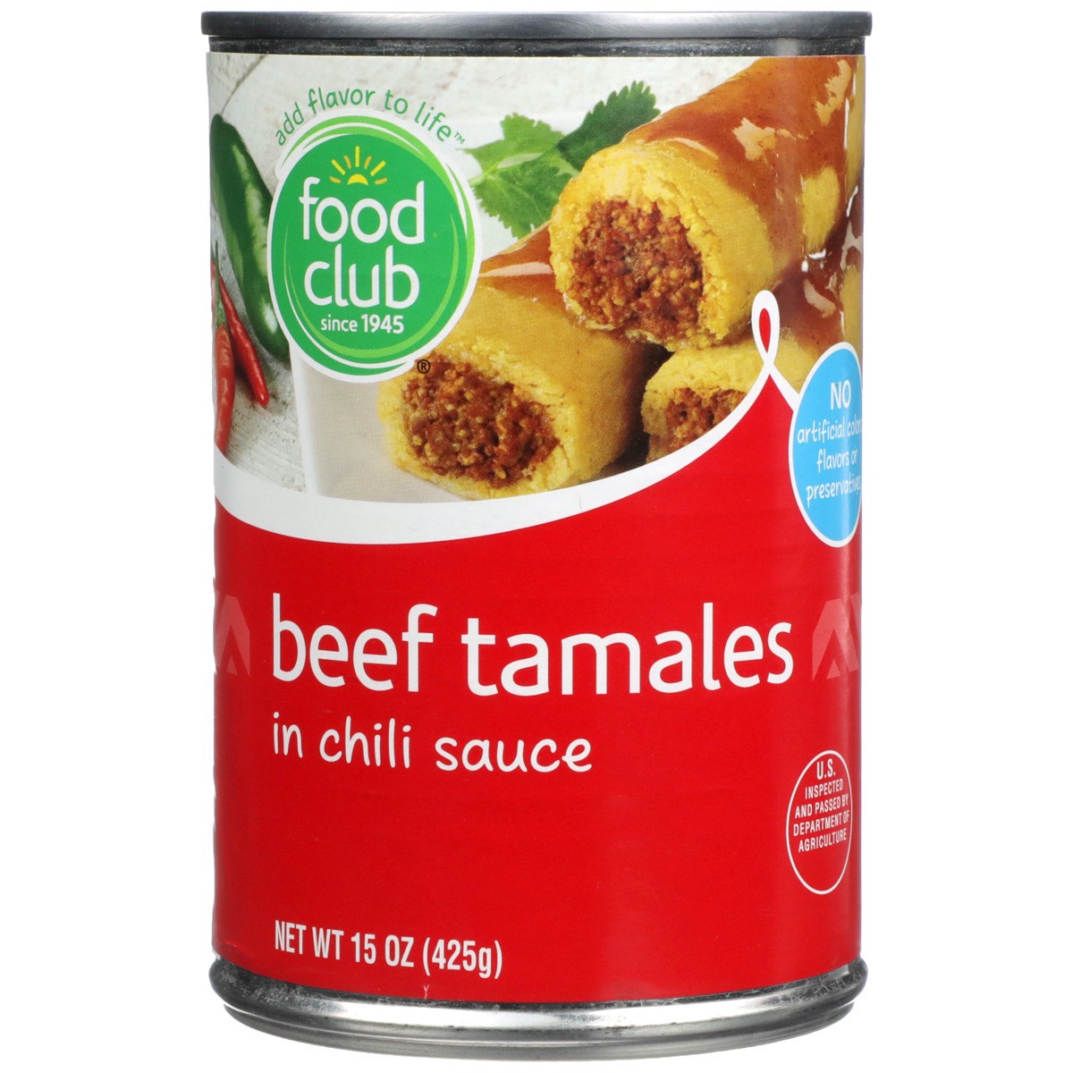 slide 5 of 9, Food Club Beef Tamales In Chili Sauce, 15 oz