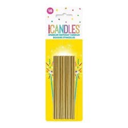 Unique Industries 18ct Sparkler Birthday Candles Gold
