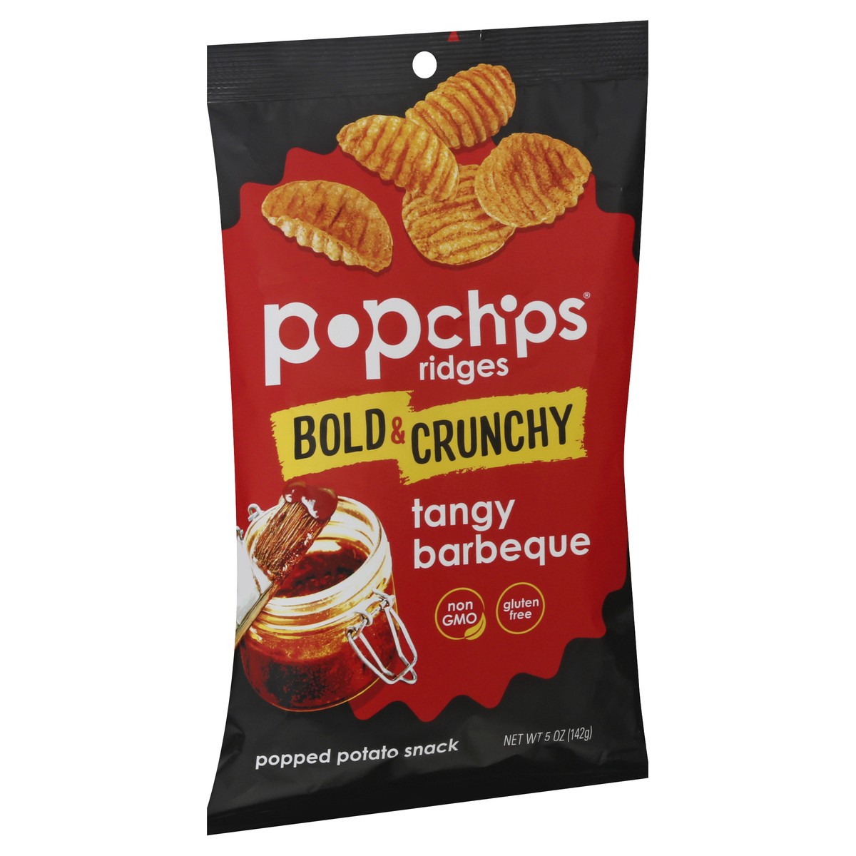 slide 6 of 9, popchips Ridges Tangy Barbeque Popped Potato Snack 5 oz, 5 oz