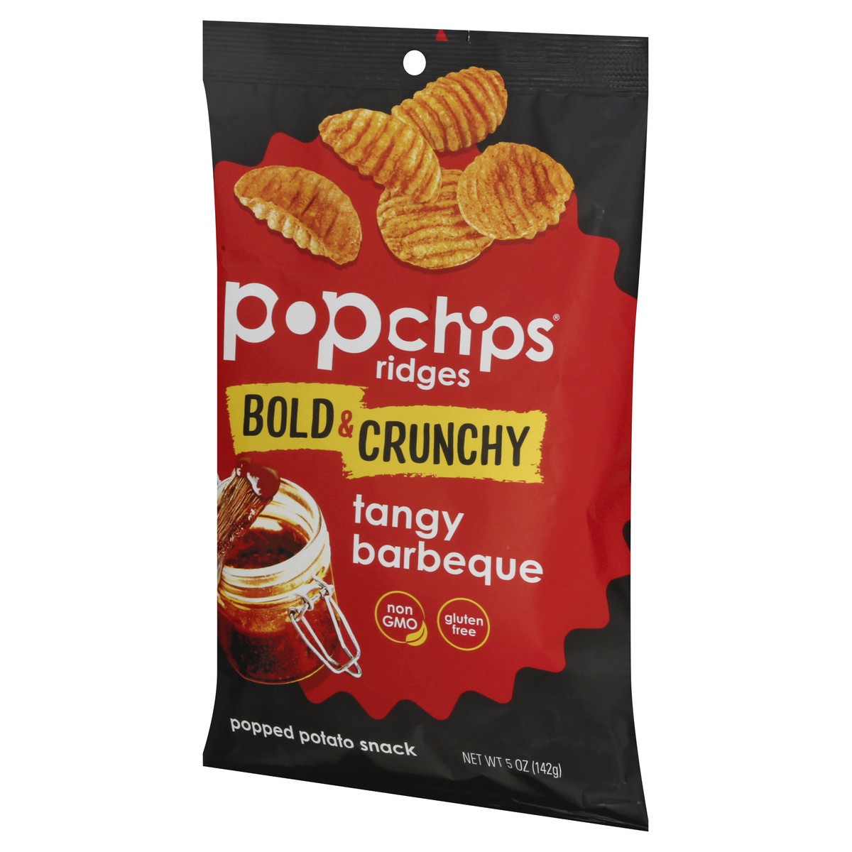 slide 3 of 9, popchips Ridges Tangy Barbeque Popped Potato Snack 5 oz, 5 oz