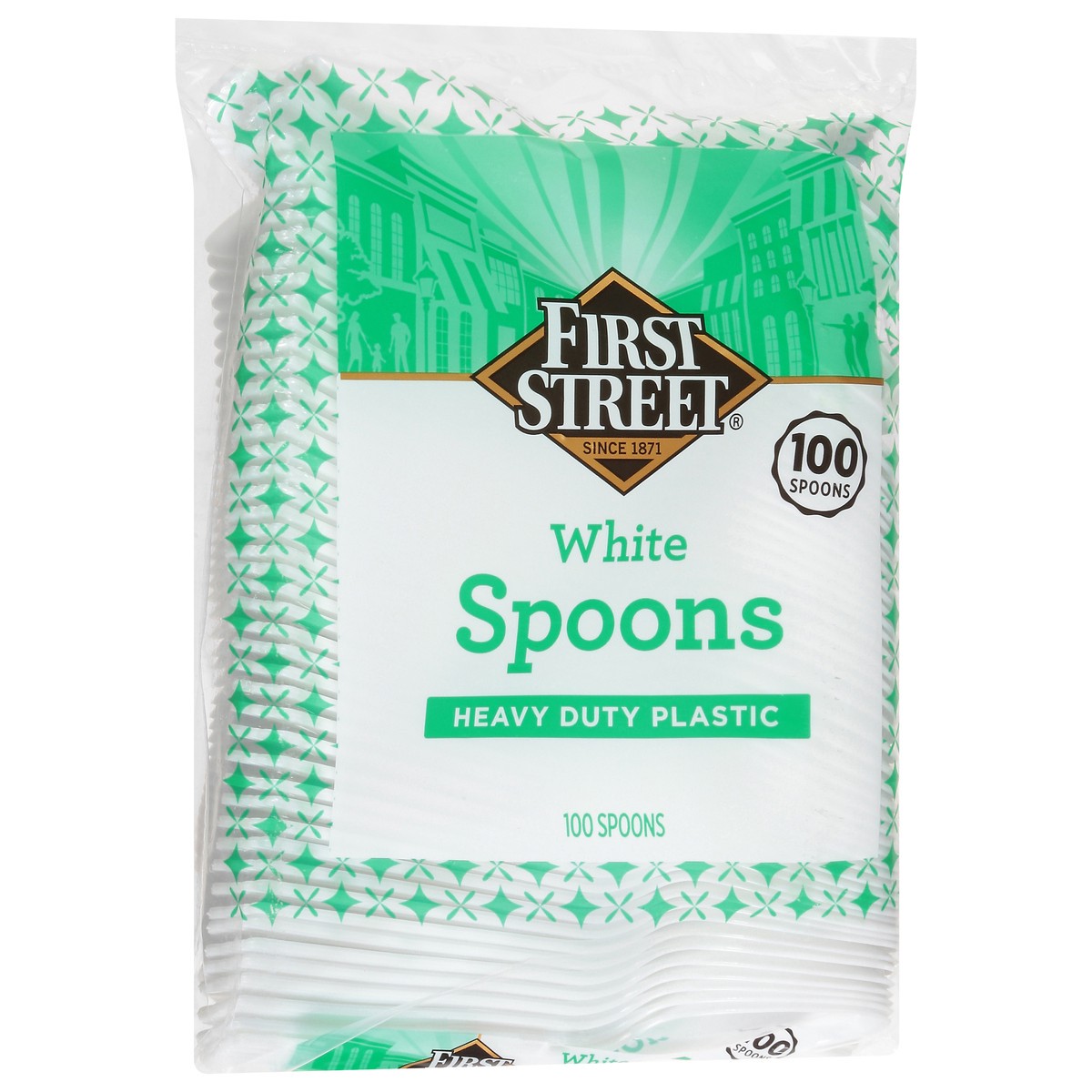 slide 2 of 4, First Street Heavy Duty White Spoons, 100 ct