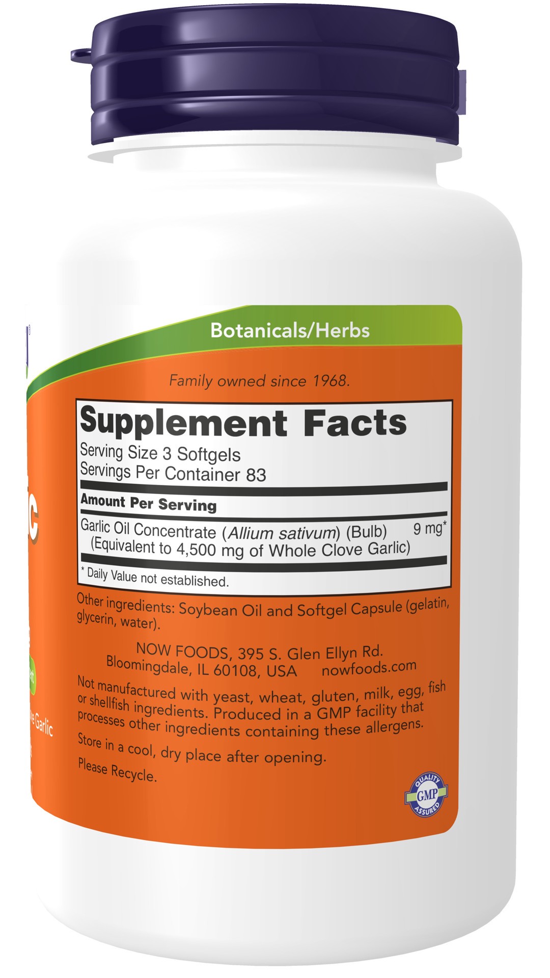 slide 3 of 4, NOW Garlic Oil 1500 mg - 250 Softgels, 1500 mg