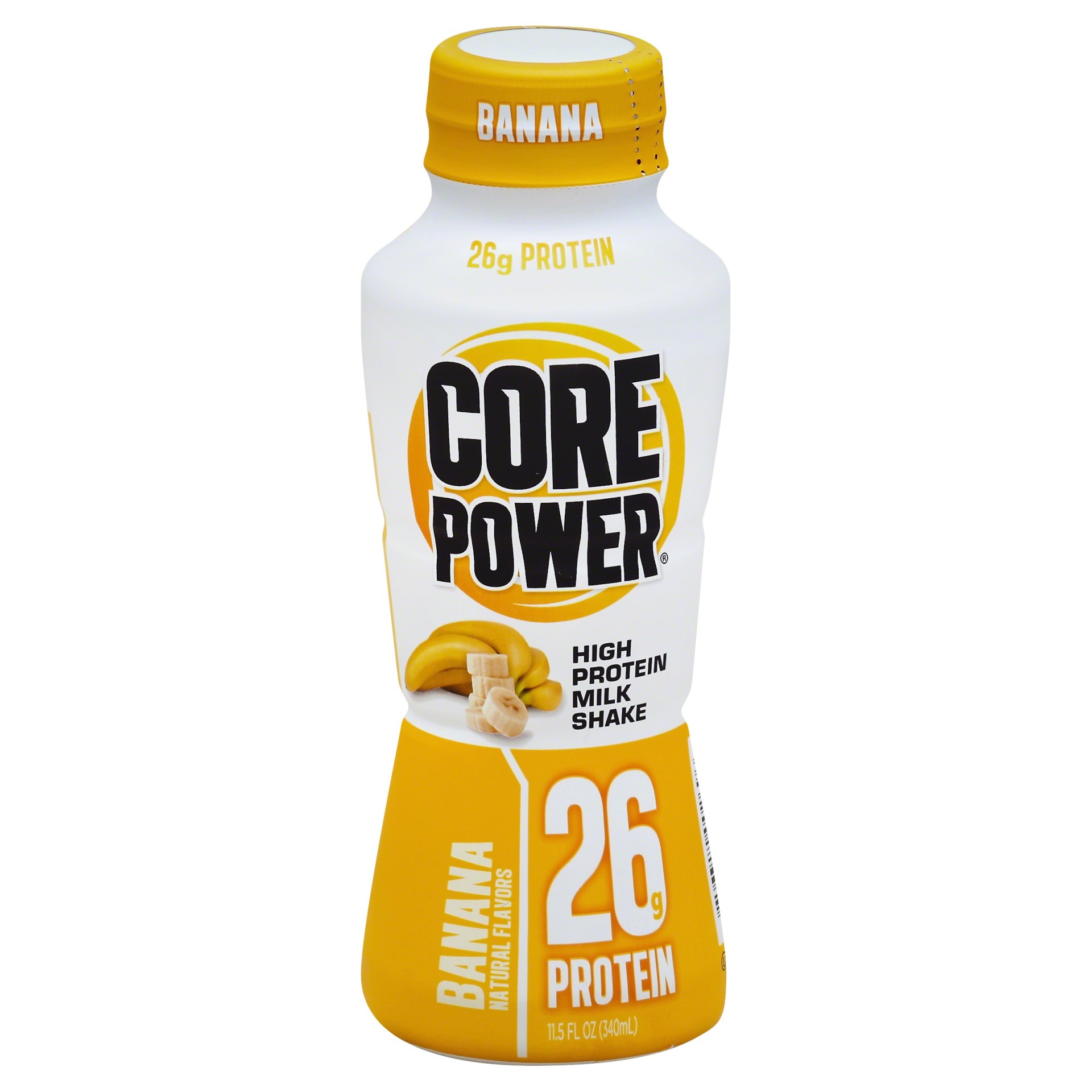 slide 1 of 4, Core Power Banana 26g High Protein Milk Shake, 11.5 fl oz