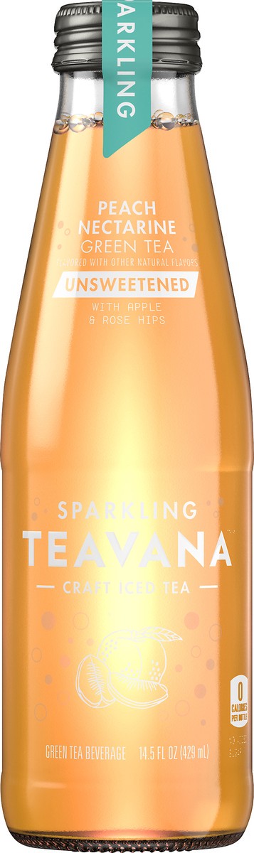 slide 7 of 8, Teavana™ Craft Iced Tea, Unsweetened Sparkling Peach Nectarine Green Tea, 14.5 fl. oz. Bottle, 14.50 fl oz