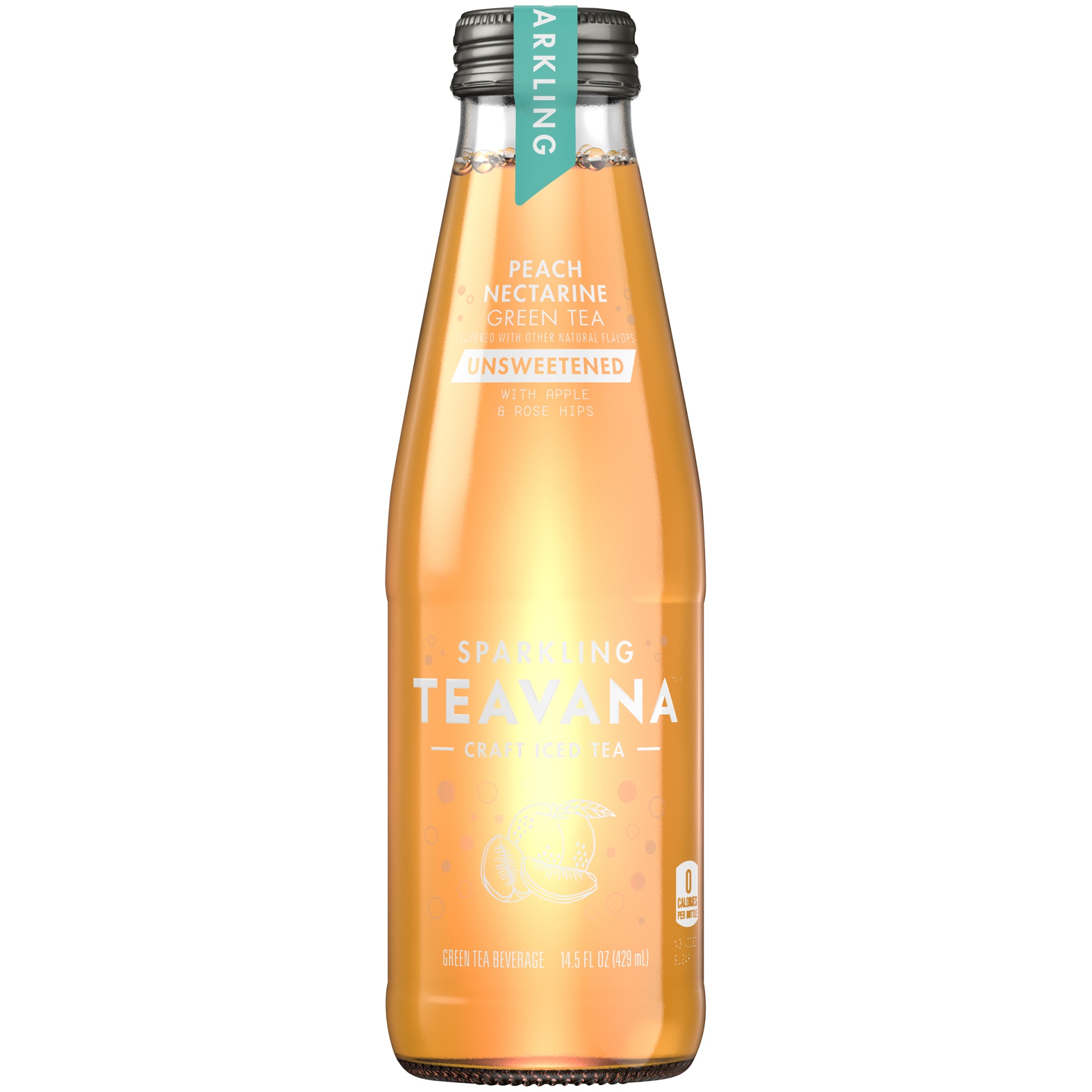 Teavana Craft Iced Tea, Unsweetened Sparkling Peach Nectarine Green Tea ...