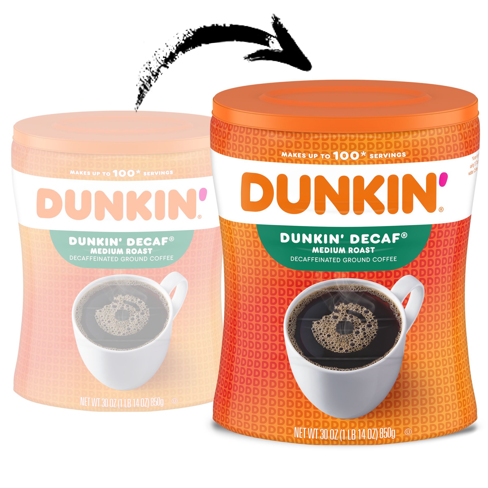 slide 6 of 6, Dunkin' Canister Decaf Medium Roast Coffee- 30 oz, 30 oz