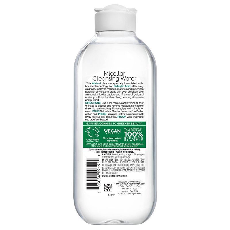 slide 4 of 7, Garnier Micellar Cleansing Water with Salicylic Acid 13.5 fl oz, 13.5 fl oz