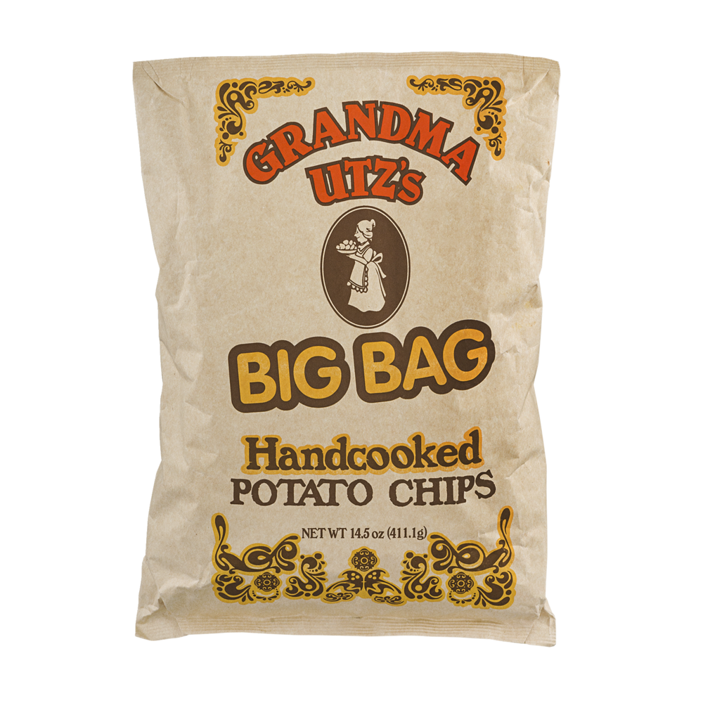 slide 1 of 5, Grandma Utz's Potato Chips, Handcooked, Big Bag, 14.5 oz