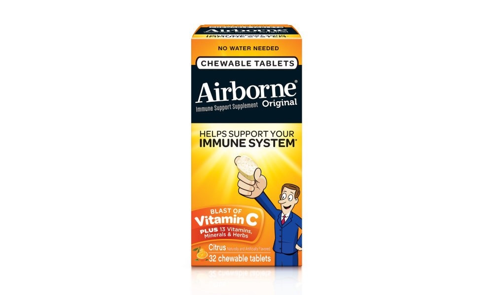 slide 2 of 8, Airborne Citrus Vitamin C Immune Support Supplement Chewable Tablets, 32 ct