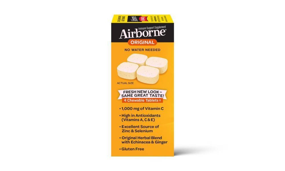 slide 5 of 8, Airborne Citrus Vitamin C Immune Support Supplement Chewable Tablets, 32 ct