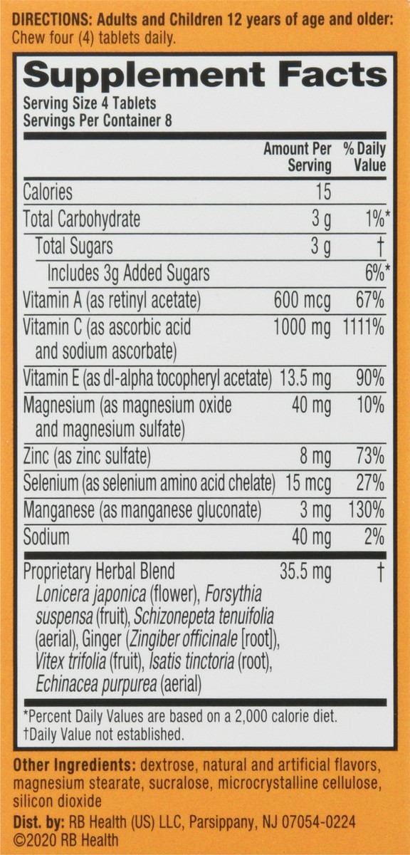 slide 8 of 9, Airborne Citrus Chewable Tablets, 32 count - 1000mg of Vitamin C - Immune Support Supplement (Packaging May Vary), 32 ct
