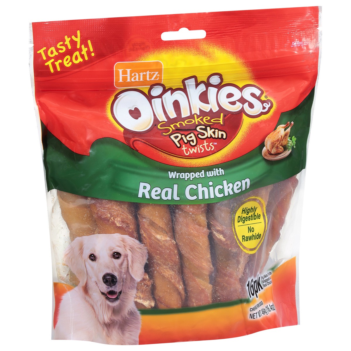 slide 13 of 14, Oinkies Twists Pig Skin Smoked Chews for Dogs 16 ea, 16 ct