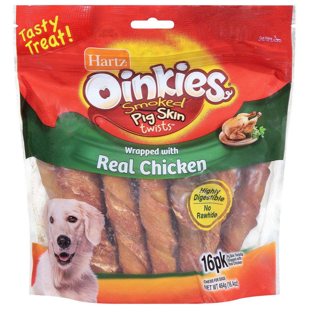 slide 10 of 14, Oinkies Twists Pig Skin Smoked Chews for Dogs 16 ea, 16 ct