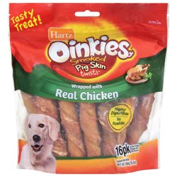 Oinkies Twists Pig Skin Smoked Chews for Dogs 16 ea