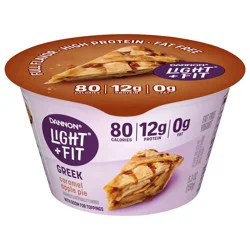 Dannon Light + Fit Caramel Apple Pie Greek Fat Free Yogurt, Creamy and Delicious Gluten Free Yogurt, 5.3 oz Cup