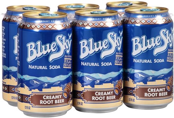 slide 1 of 1, Blue Sky Natural Creamy Root Beer Soda, 6 ct; 12 fl oz