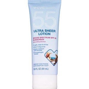 slide 1 of 1, CVS Health Ultra Sheer Broad Spectrum Sunscreen Lotion Spf 55, 3 fl oz