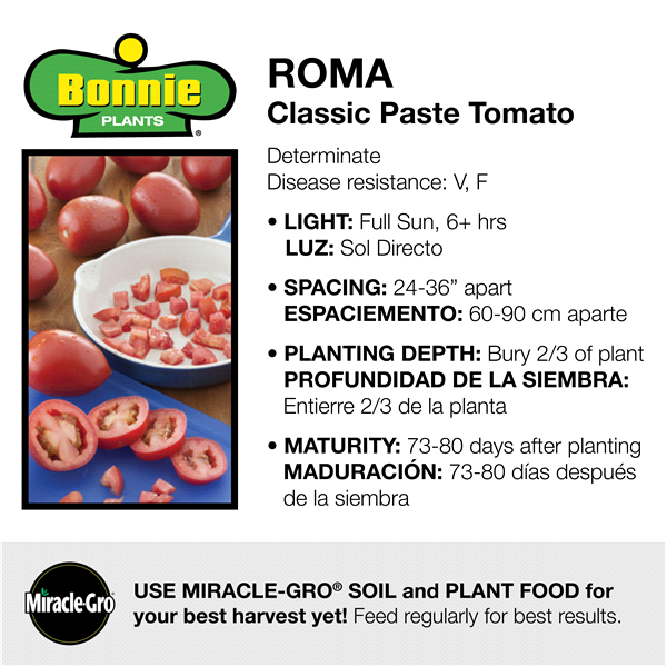 slide 2 of 9, Bonnie Plants Tomato - Roma, 19.3 oz