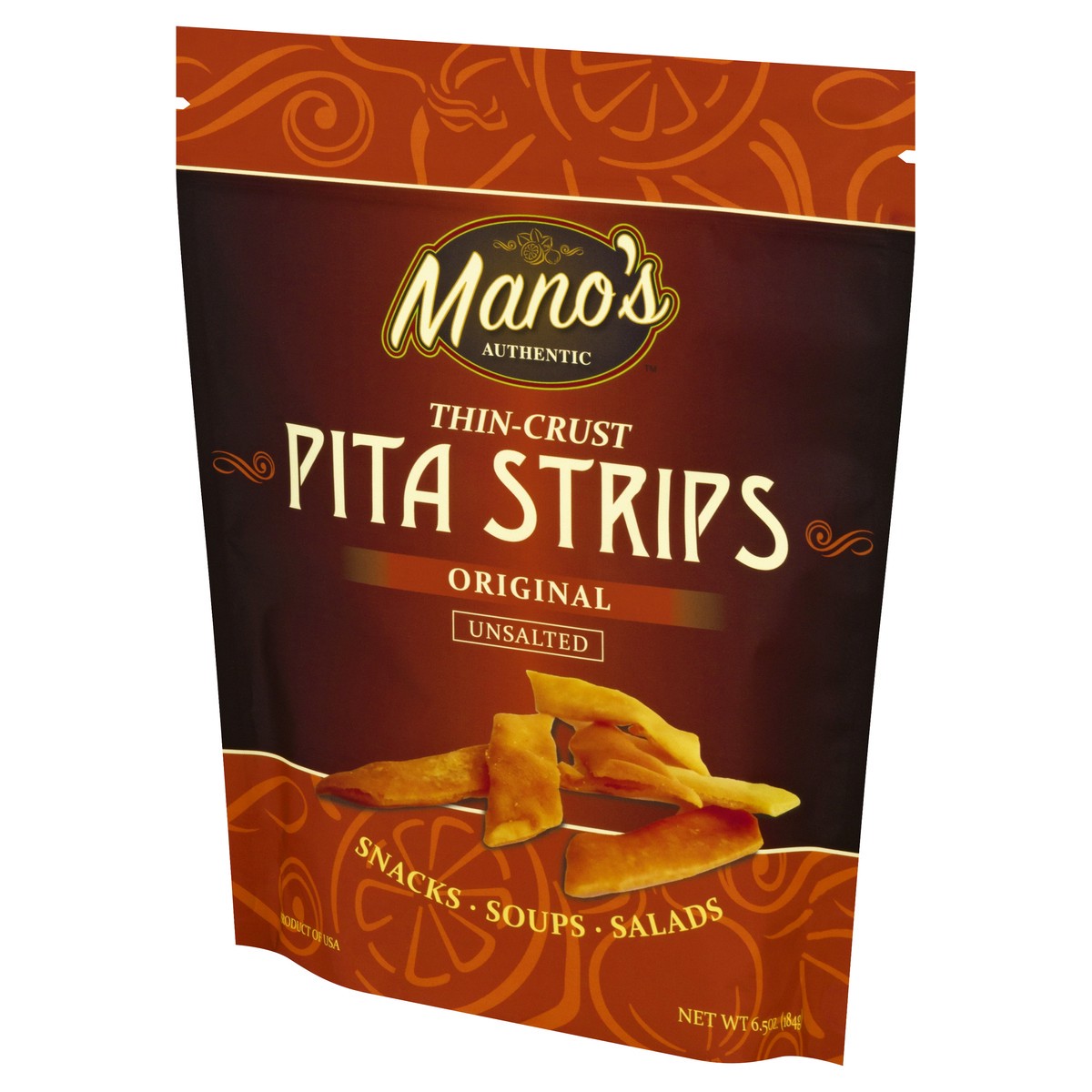 slide 7 of 12, Mano's Thin-Crust Unsalted Original Pita Strips 6.5 oz, 6.5 oz