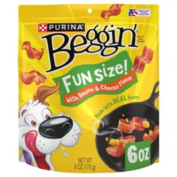 Purina Beggin'' Dog Treats, Fun Size With Bacon and Cheese Flavor
