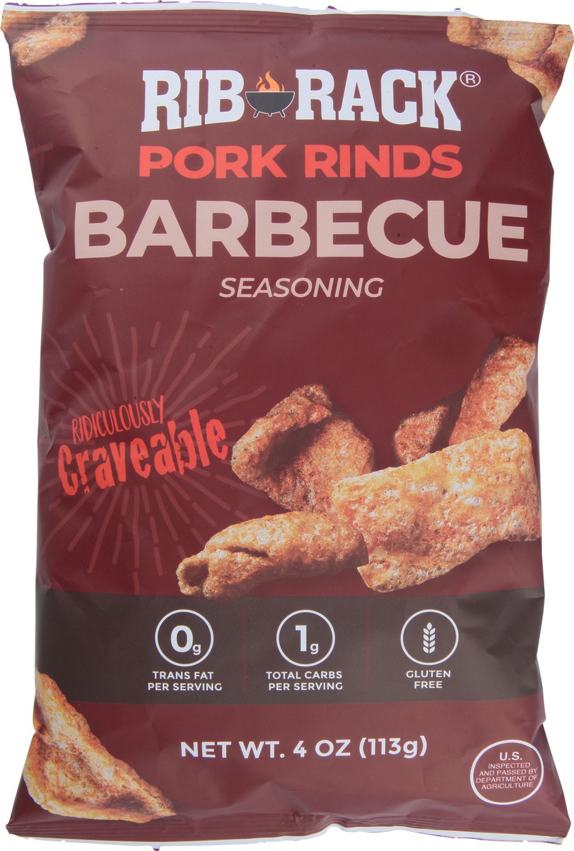 slide 3 of 9, Rib Rack Barbecue Pork Rind, 4 oz