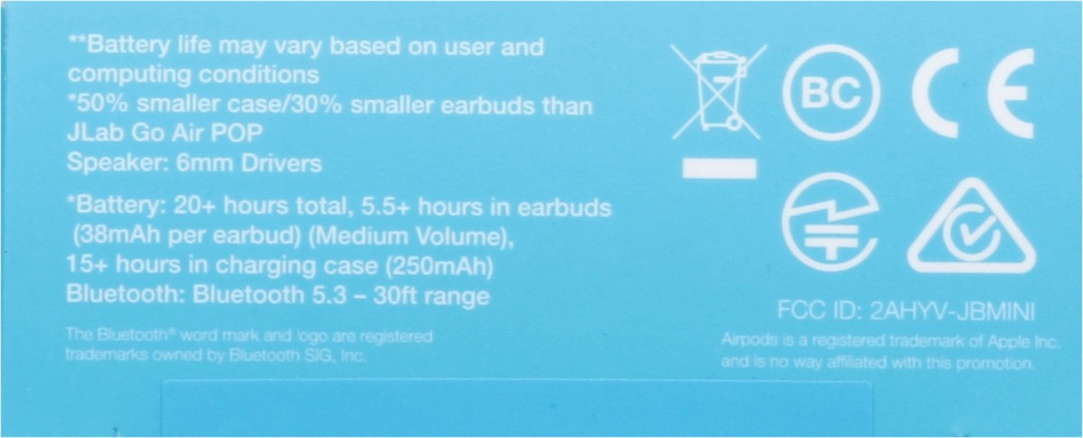 slide 10 of 12, JLab Black JBuds True Wireless Earbuds Mini 1 ea, 1 ct