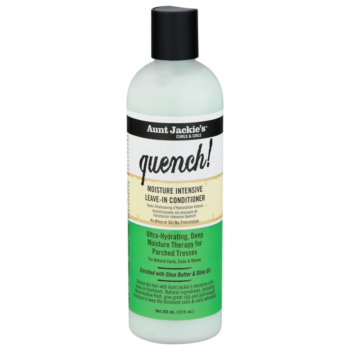 slide 1 of 9, Aunt Jackie's Quench Moisture Intensive Leave In Conditioner, 12 fl oz