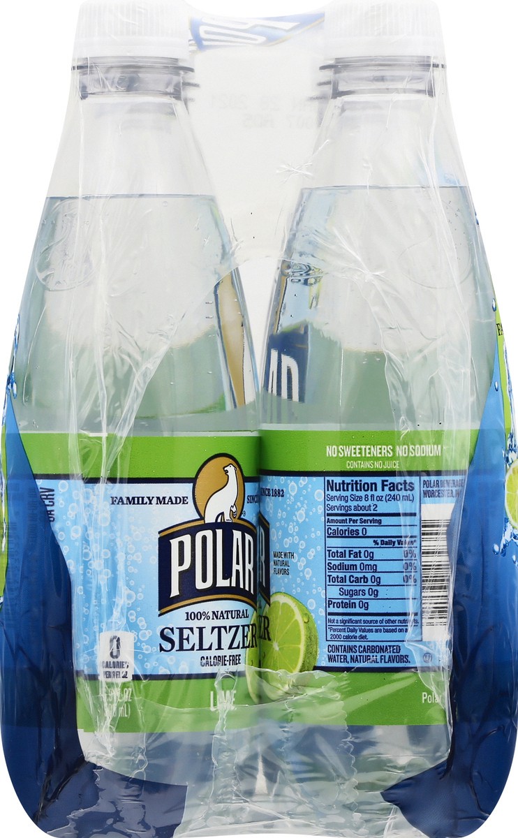 slide 9 of 13, Polar 100% Natural Lime Seltzer - 6 ct, 6 ct