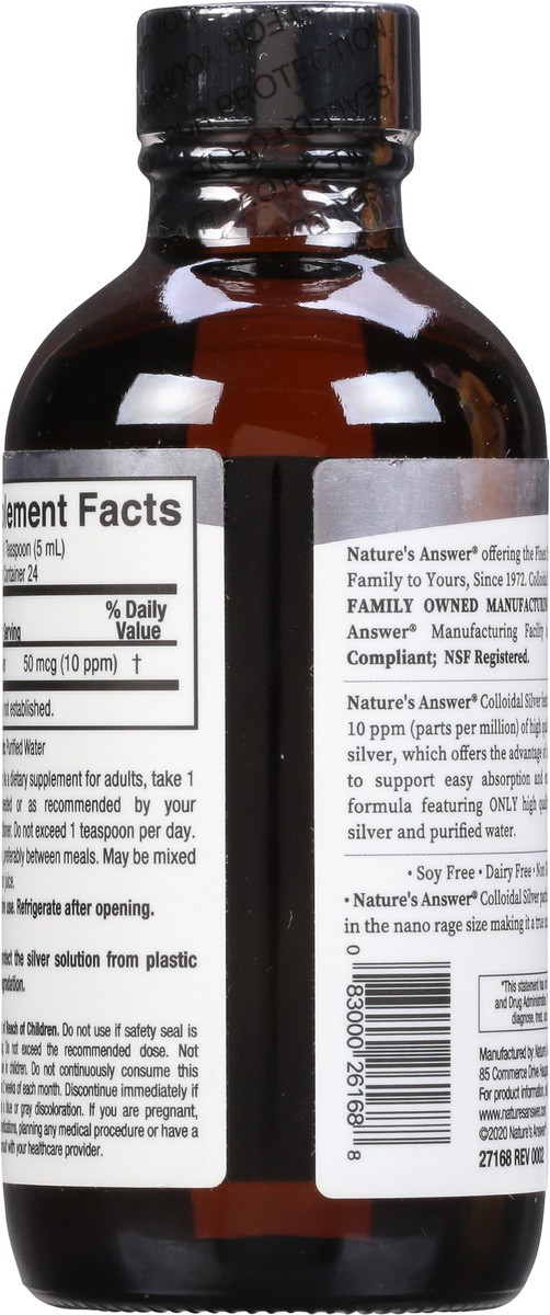 slide 4 of 9, Nature's Answer 50 mcg Colloidal Silver 4 fl oz, 4 fl oz