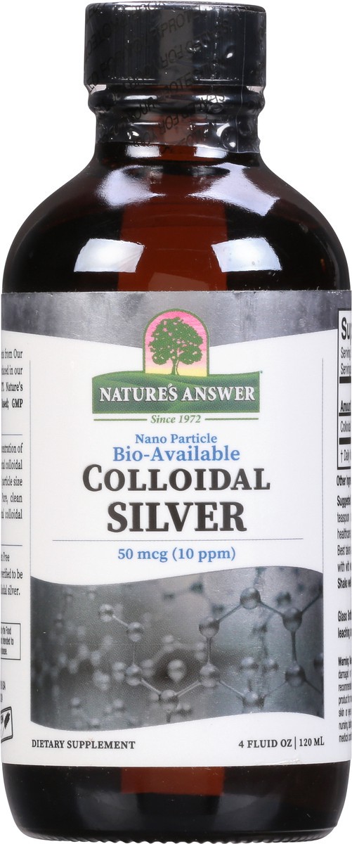 slide 8 of 9, Nature's Answer 50 mcg Colloidal Silver 4 fl oz, 4 fl oz