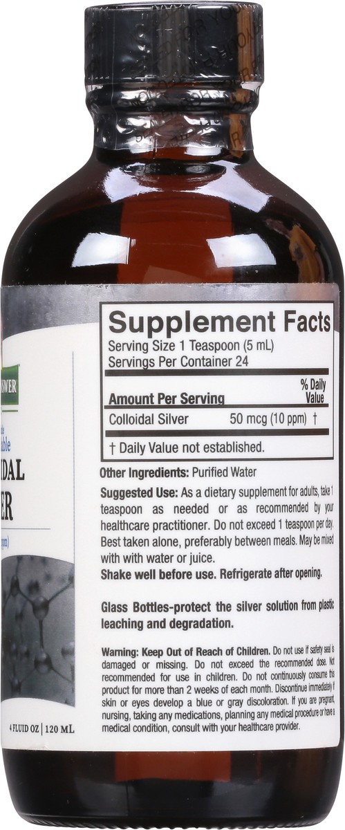 slide 3 of 9, Nature's Answer 50 mcg Colloidal Silver 4 fl oz, 4 fl oz
