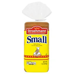 Stroehmann's Bakeries Small Bread, 16 oz, Plain White Bread, Bag