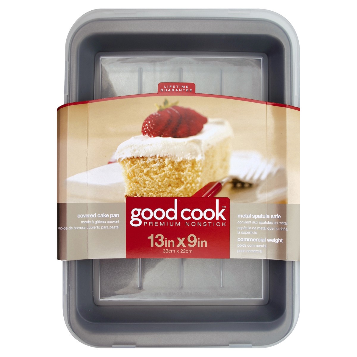 slide 4 of 4, Good Cook Nonstick 9" x 13" Cake Pan with Cover, 1 ct