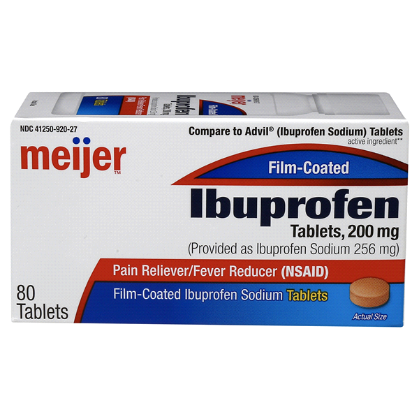 slide 1 of 1, Meijer Ibuprofen Film-Coated Sodium Tablets, 80 ct