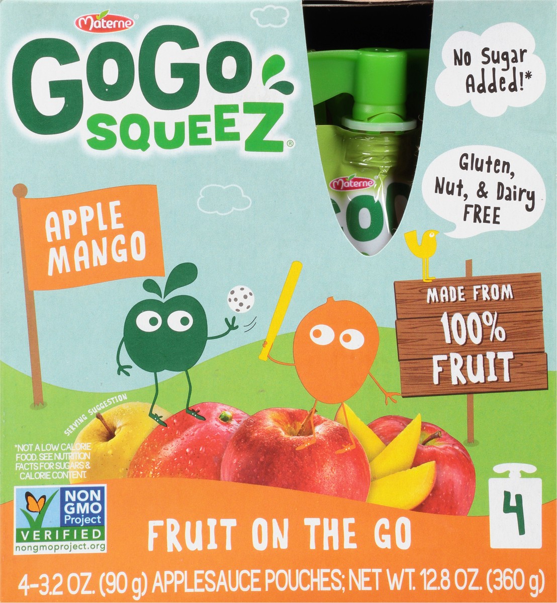 slide 1 of 14, Gogo Squeez Apple Mango Applesauce, 4 ct; 3.2 oz