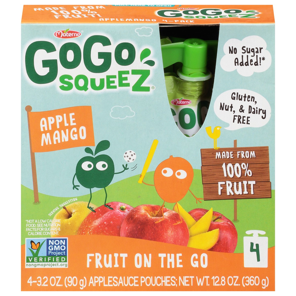 slide 1 of 14, Gogo Squeez Apple Mango Applesauce, 4 ct; 3.2 oz