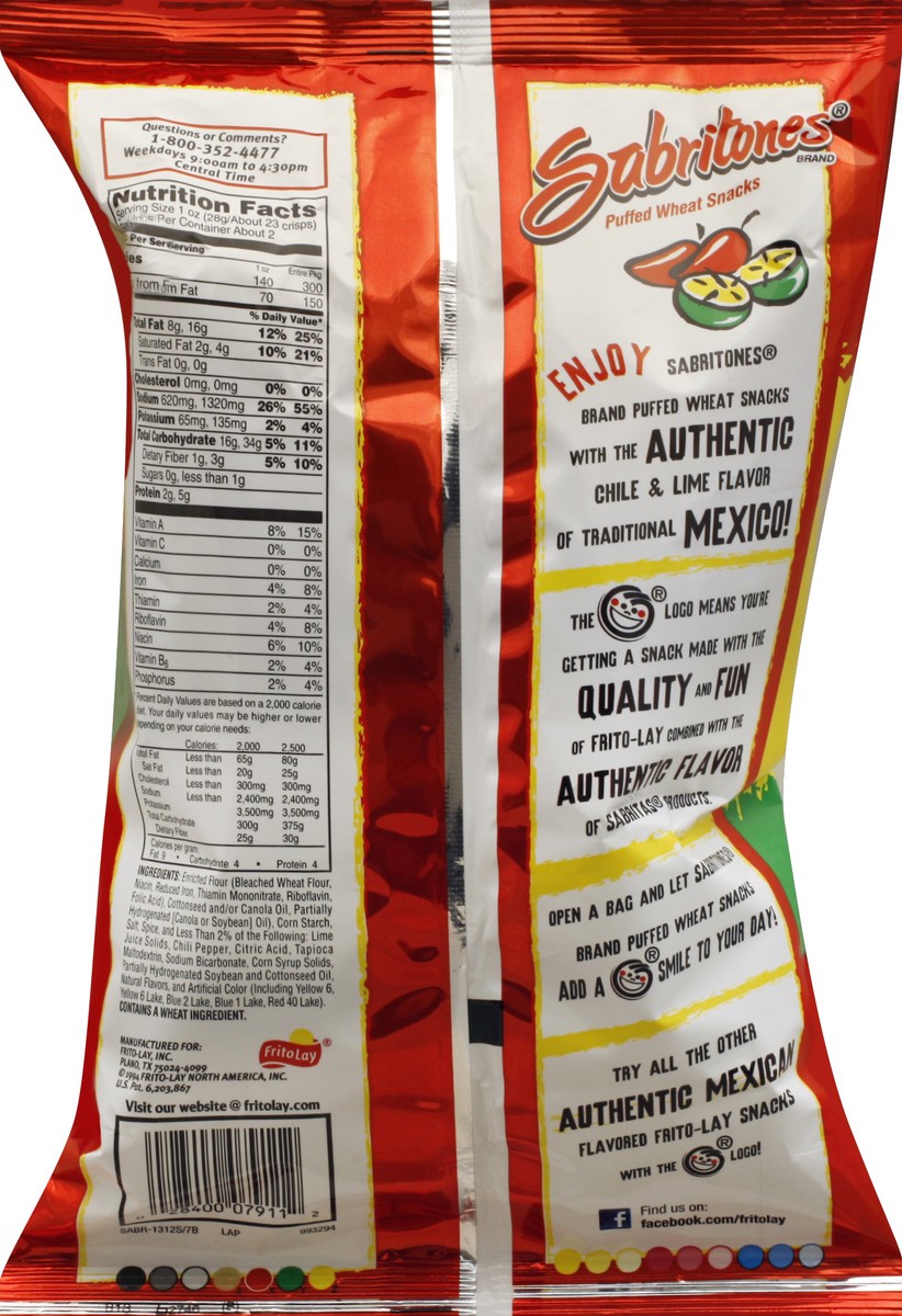 slide 6 of 6, Sabritones Puffed Wheat Snacks 2.125 oz, 2.12 oz