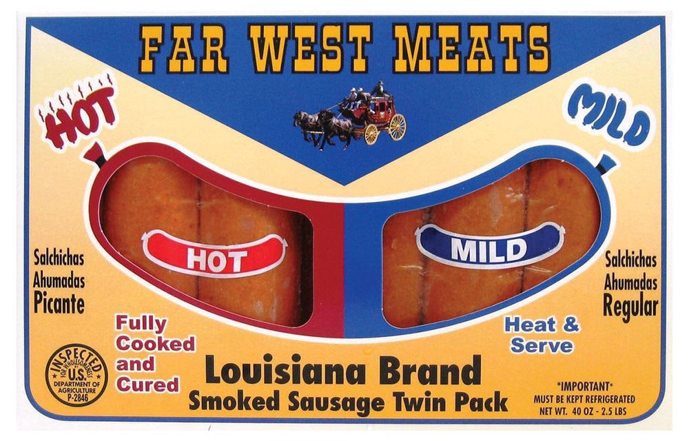 slide 1 of 2, Far West Meats Louisiana Brand Smoked Sausage, 40 oz