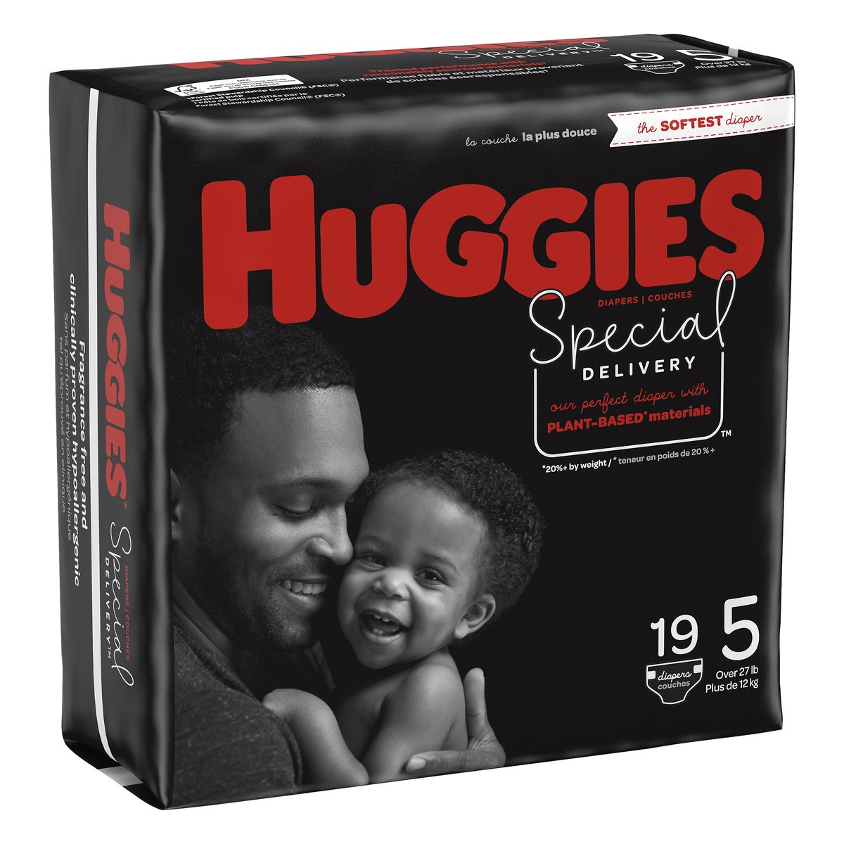 slide 5 of 8, Huggies Special Delivery Hypoallergenic Baby Diapers, Fragrance Free, Size 5, 19 Ct, 19 ct