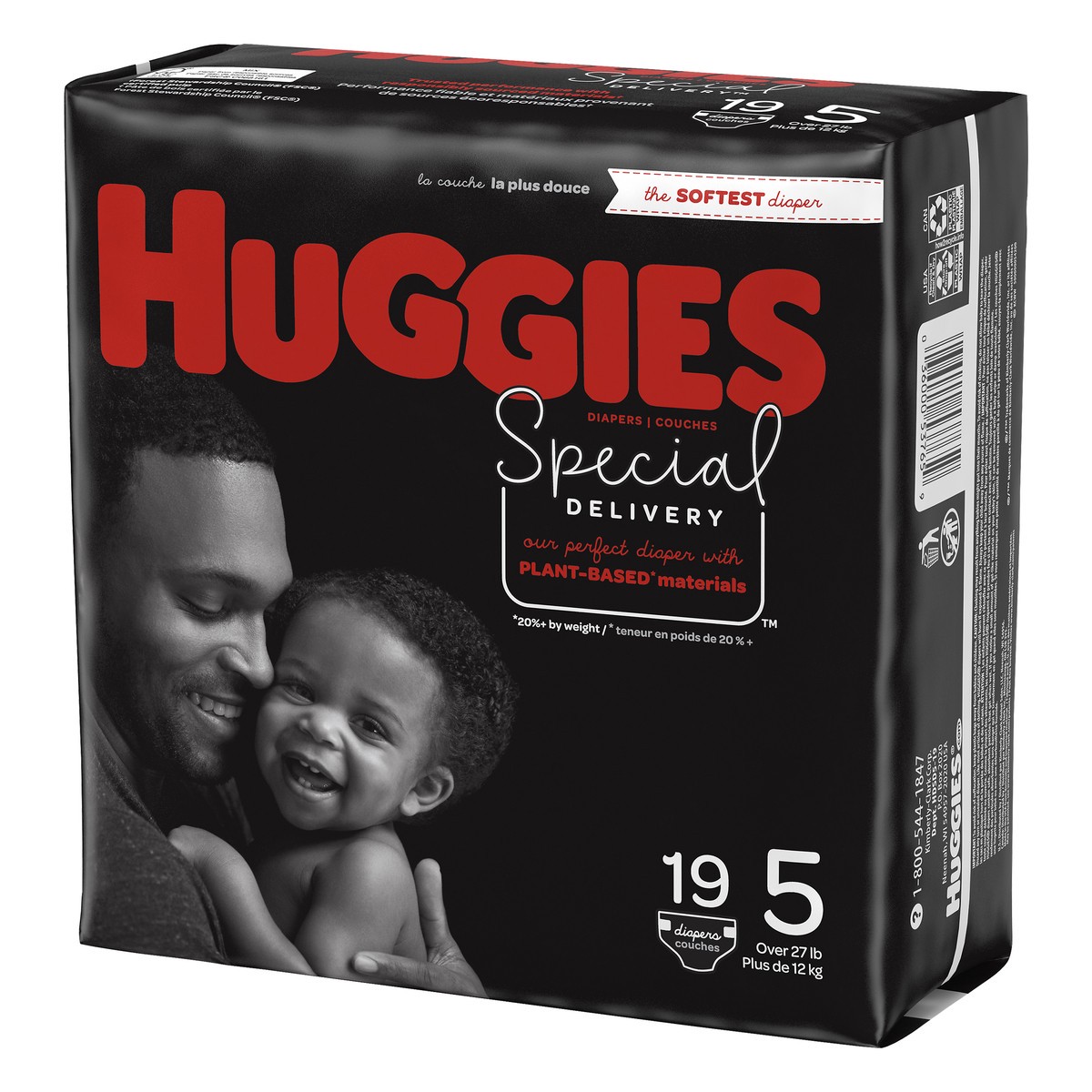 slide 6 of 8, Huggies Special Delivery Hypoallergenic Baby Diapers, Fragrance Free, Size 5, 19 Ct, 19 ct