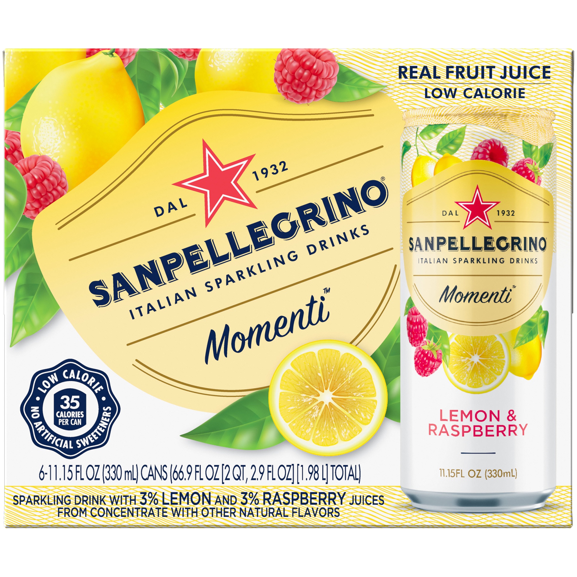 slide 1 of 8, Sanpellegrino Momenti Lemon & Red Raspberry, 8 ct