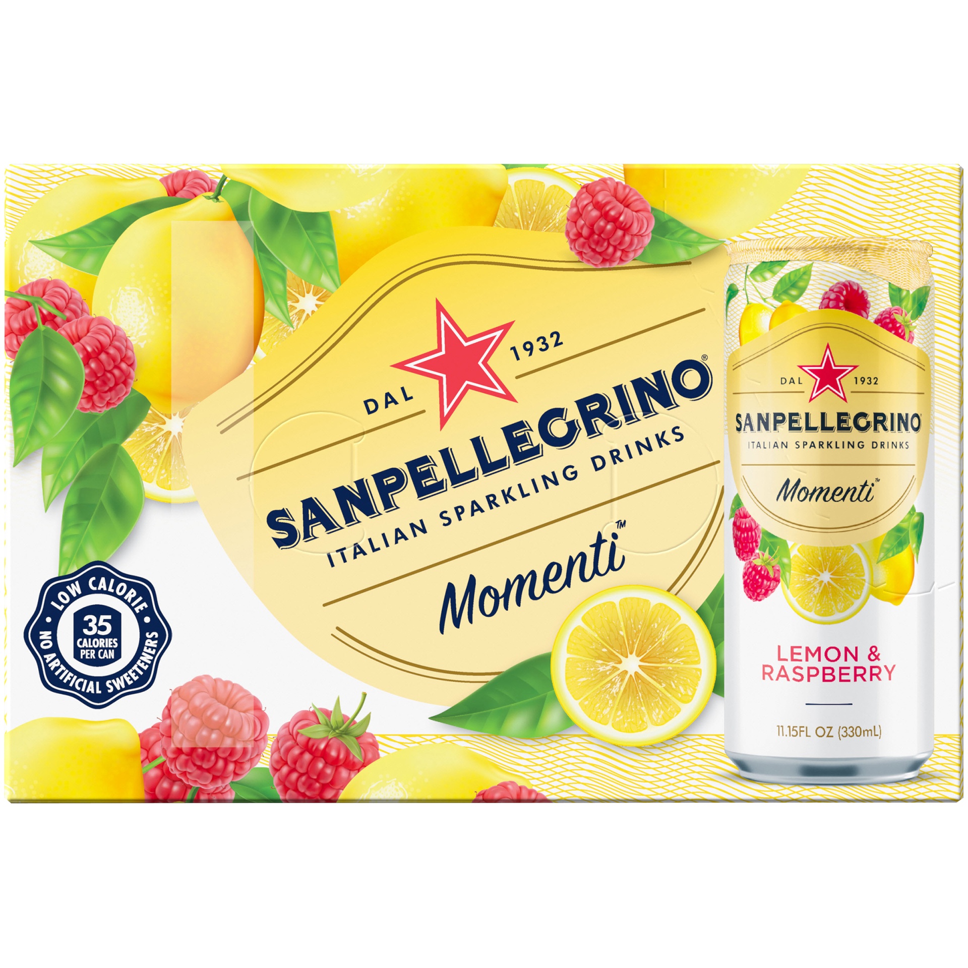 slide 5 of 8, Sanpellegrino Momenti Lemon & Red Raspberry, 8 ct