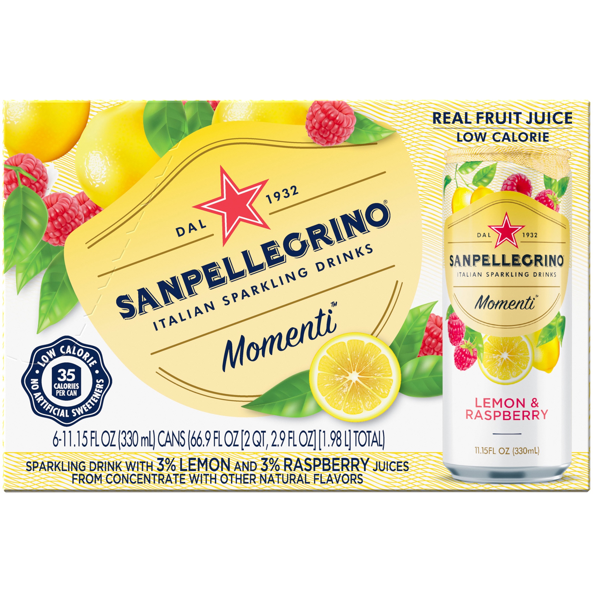slide 6 of 8, Sanpellegrino Momenti Lemon & Red Raspberry, 8 ct