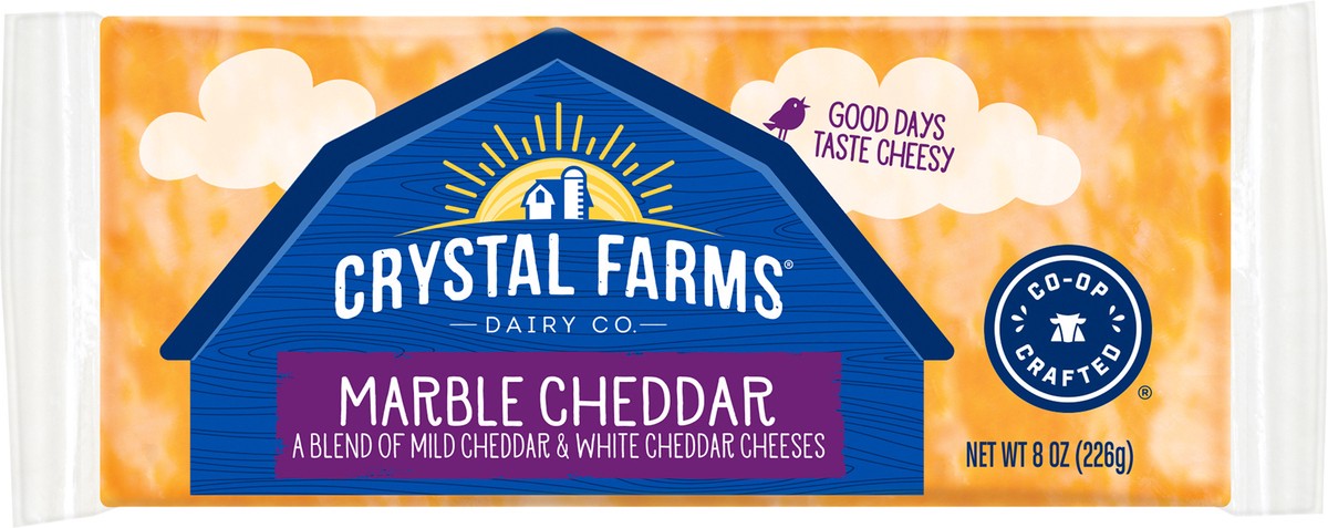 slide 6 of 6, Crystal Farms Marble Cheddar, 1 ct