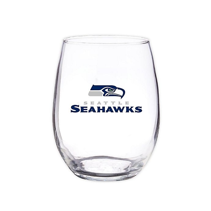 slide 1 of 1, NFL Seattle Seahawks 16 oz. Clear Plastic Stemless Wine Glasses Set, 4 ct