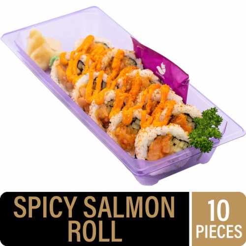slide 1 of 1, Private Selection® Spicy Salmon Sushi Roll by Snowfox, 10 pc