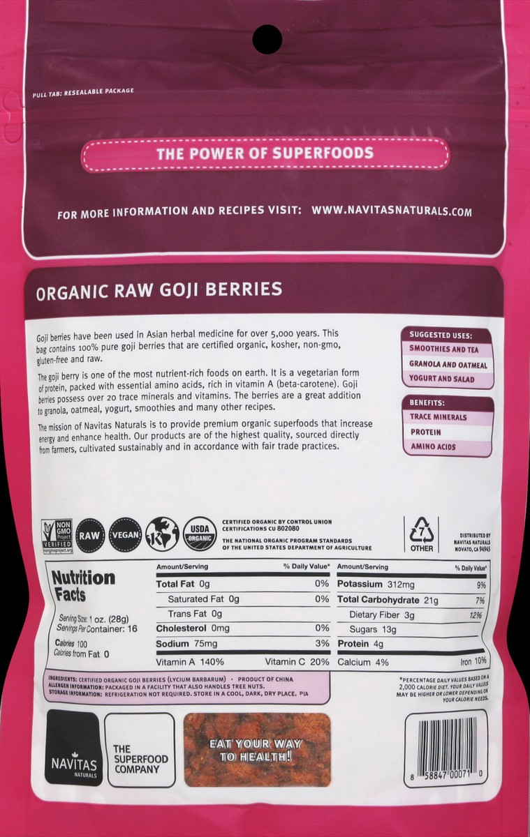 slide 3 of 4, Navitas Goji Berries 16 oz, 16 oz